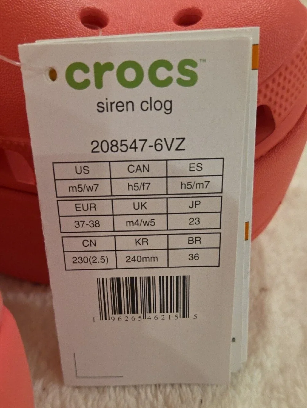 NEW Crocs Siren Platform Clog Coral Pink W7 NWT Chunky Heel